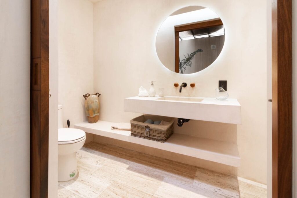 Baño Villa Boheme Construción en Tulum